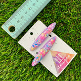 Handmade Resin Hair Clip - Purple Sprinkle Hair Clip Pair Featuring a Rounded Edge!