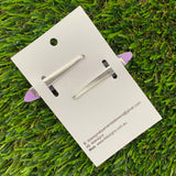 Handmade Resin Hair Clip - Purple Sprinkle Hair Clip Pair Featuring a Rounded Edge!