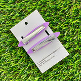 Handmade Resin Hair Clip - Purple Sprinkle Hair Clip Pair Featuring a Rounded Edge!