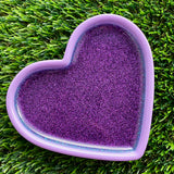 Resin Heart Tray - Three Tone Glitter Purple Featuring a Pastel Purple Border! Brighten Up Your Life with this Bold and Fun Piece!