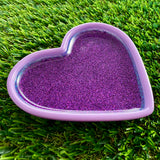 Resin Heart Tray - Three Tone Glitter Purple Featuring a Pastel Purple Border! Brighten Up Your Life with this Bold and Fun Piece!