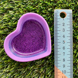 Resin Heart Dish - Three Tone Glitter Purple Featuring a Pastel Purple Border! Brighten Up Your Life with this Bold and Fun Piece!