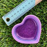 Resin Heart Dish - Three Tone Glitter Purple Featuring a Pastel Purple Border! Brighten Up Your Life with this Bold and Fun Piece!