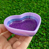 Resin Heart Dish - Three Tone Glitter Purple Featuring a Pastel Purple Border! Brighten Up Your Life with this Bold and Fun Piece!