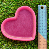 Resin Heart Tray - Three Tone Glitter Pink Featuring a Pastel Pink Border! Brighten Up Your Life with this Bold and Fun Piece!