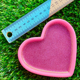 Resin Heart Tray - Three Tone Glitter Pink Featuring a Pastel Pink Border! Brighten Up Your Life with this Bold and Fun Piece!