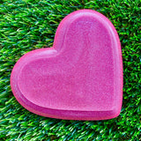Resin Heart Tray - Three Tone Glitter Pink Featuring a Pastel Pink Border! Brighten Up Your Life with this Bold and Fun Piece!