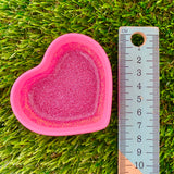Resin Heart Dish - Three Tone Glitter Pink Featuring a Pastel Pink Border! Brighten Up Your Life with this Bold and Fun Piece!