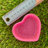 Resin Heart Dish - Three Tone Glitter Pink Featuring a Pastel Pink Border! Brighten Up Your Life with this Bold and Fun Piece!