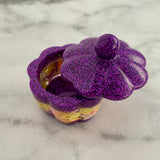 Resin Jewellery Jar - Two Tone Glitter Purple with Lemon Sprinkles! Perfect for Keeping your Favourite Piece of Jewellery!