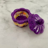 Resin Jewellery Jar - Two Tone Glitter Purple with Lemon Sprinkles! Perfect for Keeping your Favourite Piece of Jewellery!