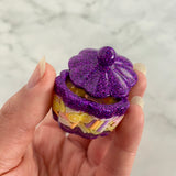 Resin Jewellery Jar - Two Tone Glitter Purple with Lemon Sprinkles! Perfect for Keeping your Favourite Piece of Jewellery!