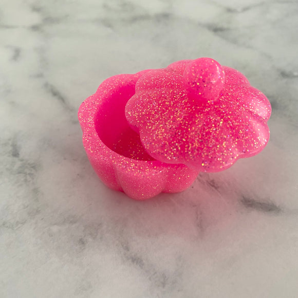 Resin Jewellery Jar - Glitter Neon Pink! Perfect for Keeping your Favourite Piece of Jewellery!
