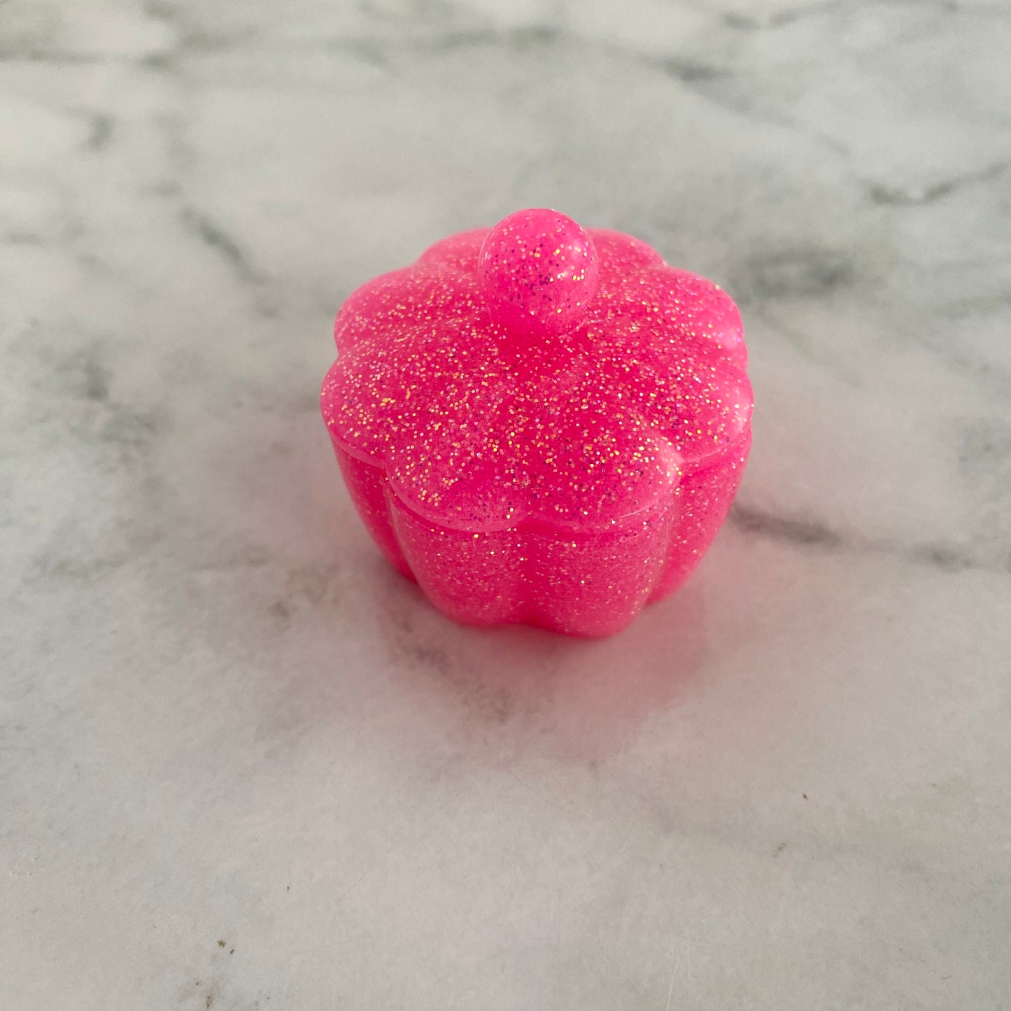 Resin Jewellery Jar - Glitter Neon Pink! Perfect for Keeping your Favourite Piece of Jewellery!