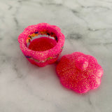 Resin Jewellery Jar - Two Tone Glitter Neon Pink with Rainbow Sprinkles! Perfect for Keeping your Favourite Piece of Jewellery!