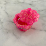 Resin Jewellery Jar - Two Tone Glitter Neon Pink with Rainbow Sprinkles! Perfect for Keeping your Favourite Piece of Jewellery!