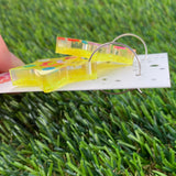 Resin Earrings - Glitter Neon Yellow Star Hoops Featuring Hand Placed Rainbow Smiley Faces and Squiggles!