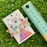 Resin Earrings - Glitter Glow In Dark Star Hoops Featuring Hand Placed Rainbow Smiley Faces and Squiggles!