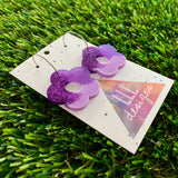 Resin Earrings - Purple Dream Cut Out Daisy Featuring a Silver Hoop! (1)