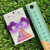 Resin Earrings - Purple Dream Cut Out Daisy Featuring a Silver Hoop! (3)