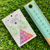 Resin Earrings - Glow In Dark Wonky Daisy Featuring a Silver Hoop!