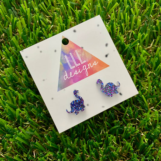 Bobby Brontosaurus Stud Earrings. Dino Earrings. Dinosaur Earrings. Life's too short to wear boring Jewellery. Quirky Earrings. Fun Earrings