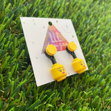 Brick Head Earrings - #1 Luscious Lucy with Pink Lips - These Earrings are Unique and will make you feel Luscious like Lucy