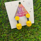 Brick Head Earrings - #1 Luscious Lucy with Pink Lips - These Earrings are Unique and will make you feel Luscious like Lucy