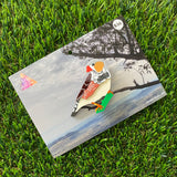 Zebra Finch Brooch - Detailed Hand Painted Acrylic Bird Brooch.