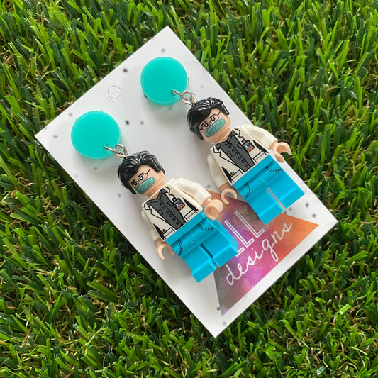 Brick People Earrings - #5 Dashing Dr Dan Dangle Earrings