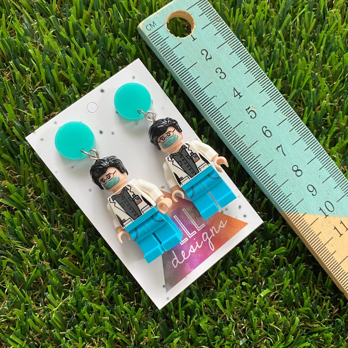 Brick People Earrings - #5 Dashing Dr Dan Dangle Earrings