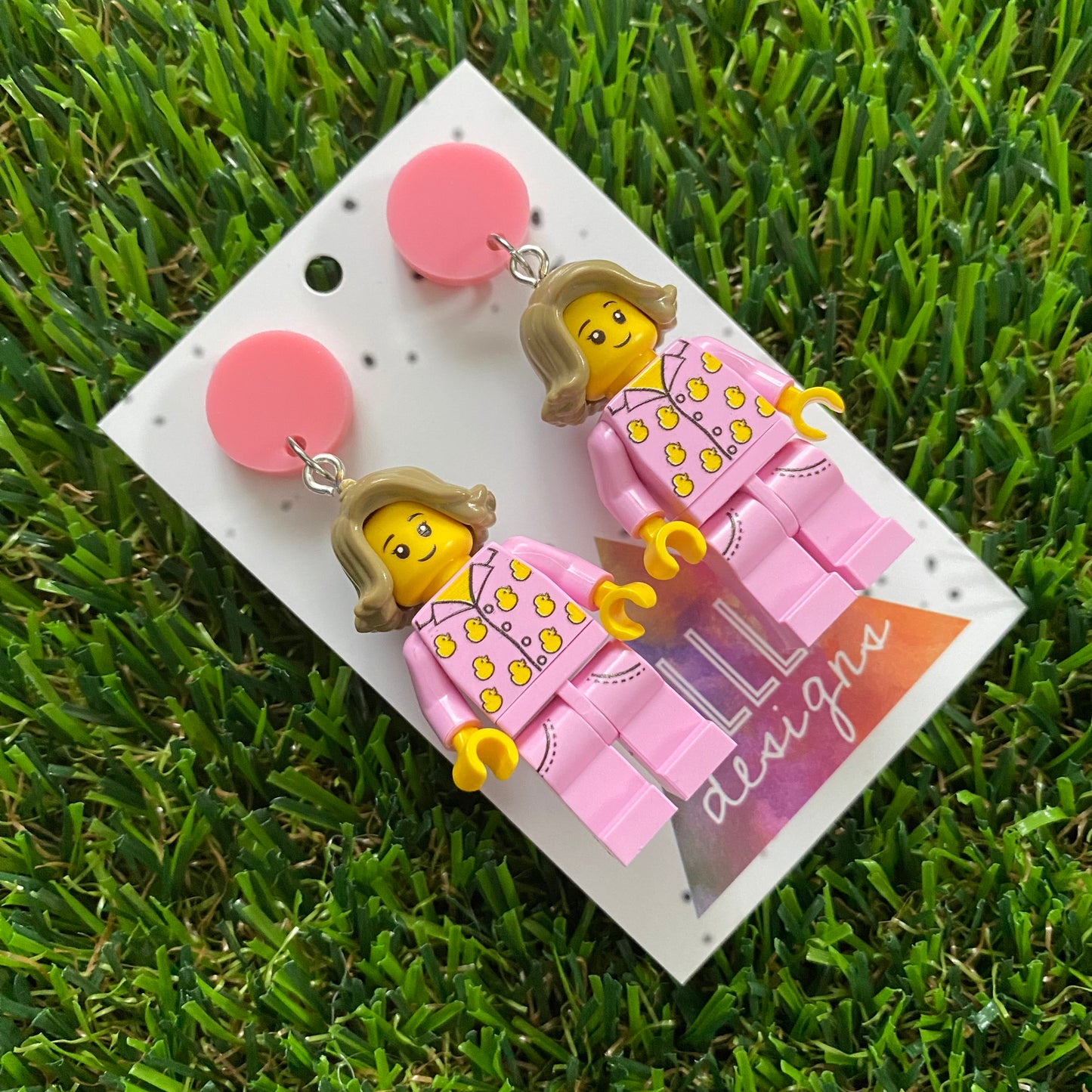 Brick People Earrings - #8 Sleepy Sarah Dangle Earrings