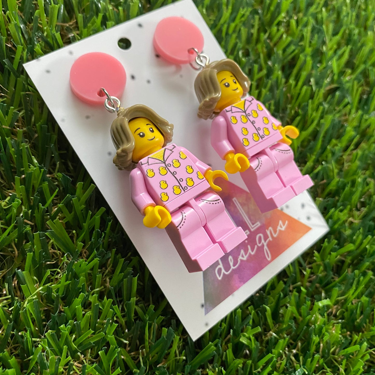 Brick People Earrings - #8 Sleepy Sarah Dangle Earrings
