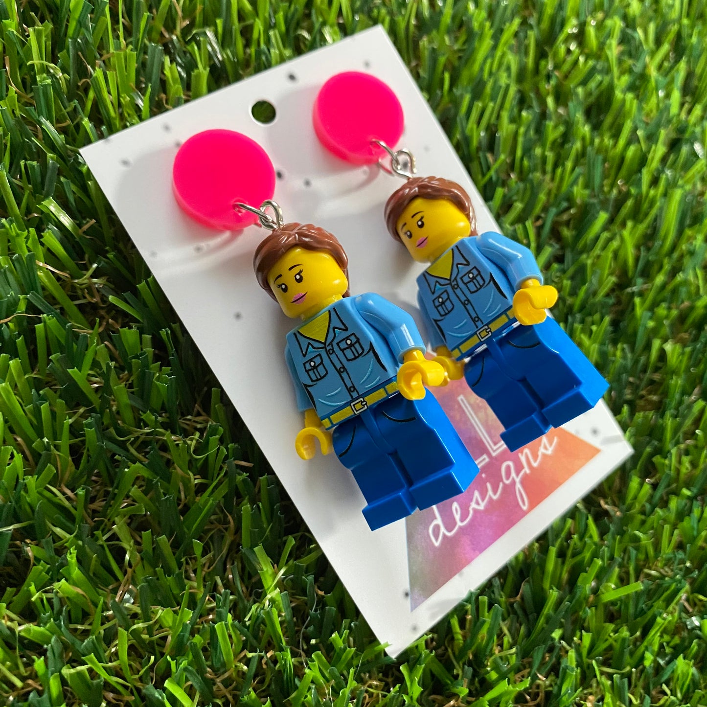 Brick People Earrings - #10 Worker Wendy Dangle Earrings