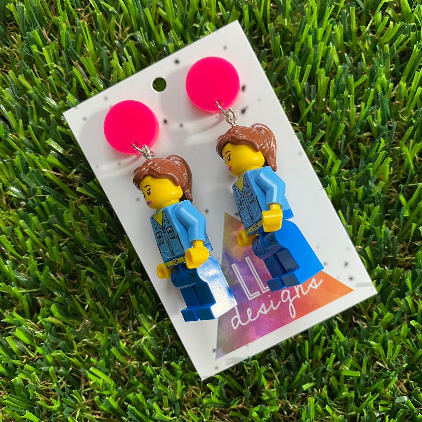 Brick People Earrings - #10 Worker Wendy Dangle Earrings