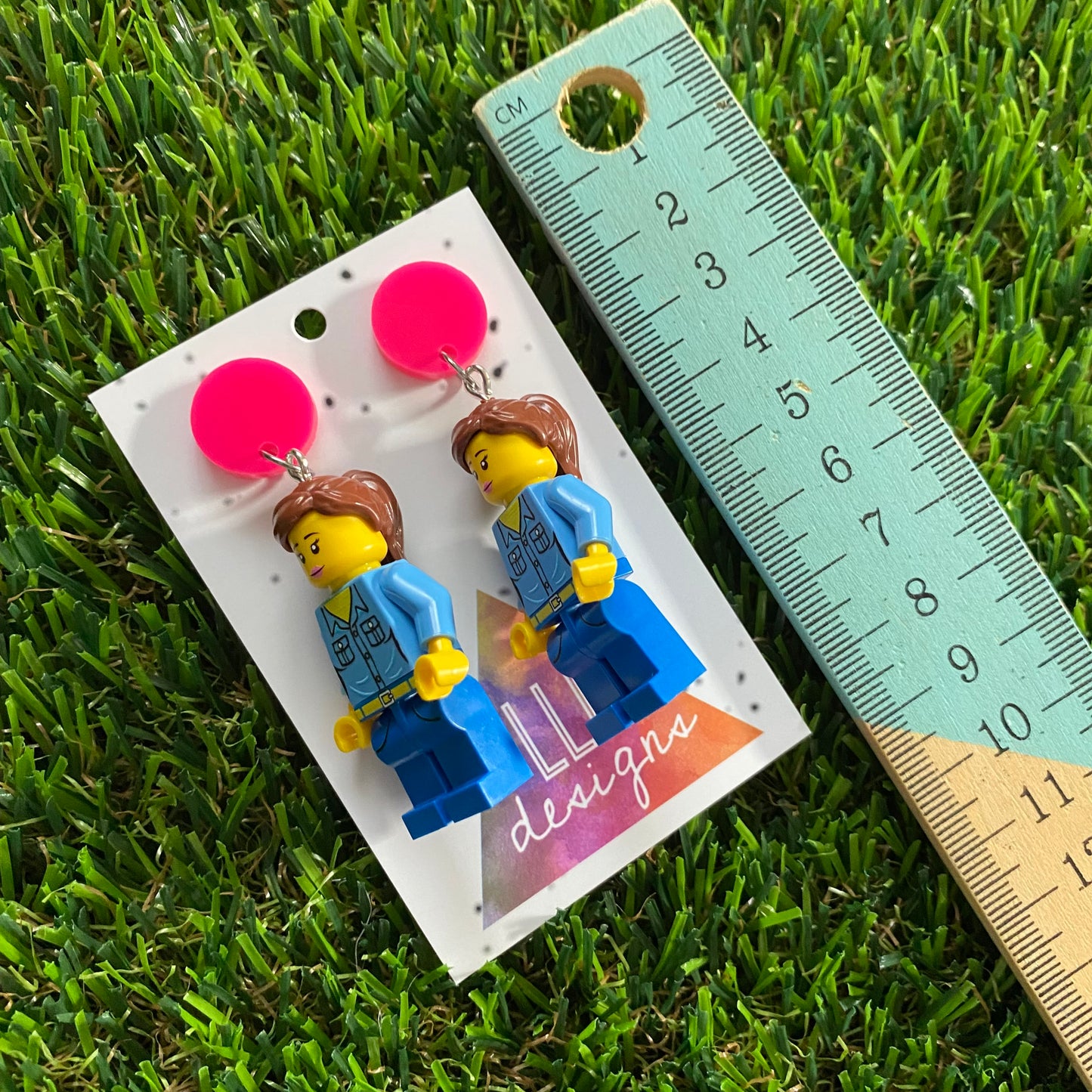 Brick People Earrings - #10 Worker Wendy Dangle Earrings
