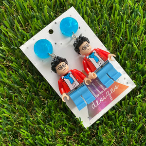 Brick People Earrings - #11 Leonard Dangle Earrings