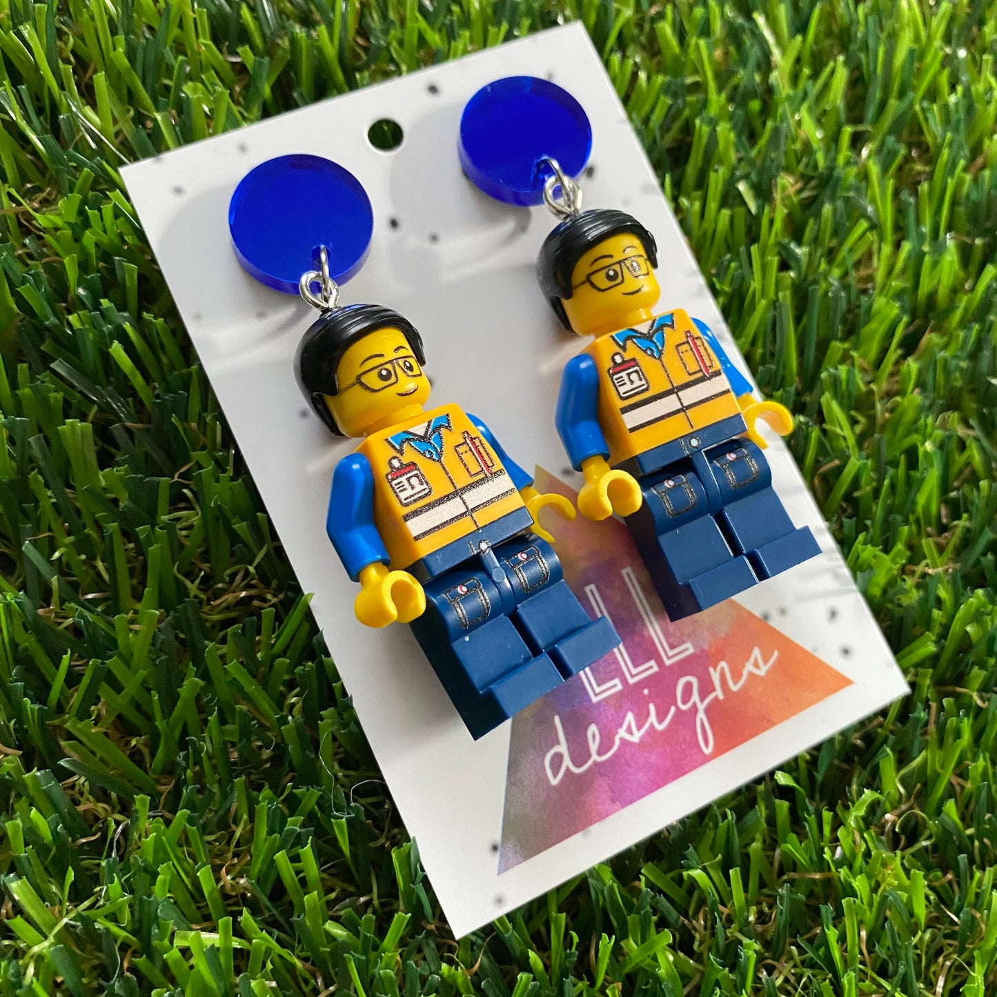 Brick People Earrings - #17 Engineer Edward Dangle Earrings
