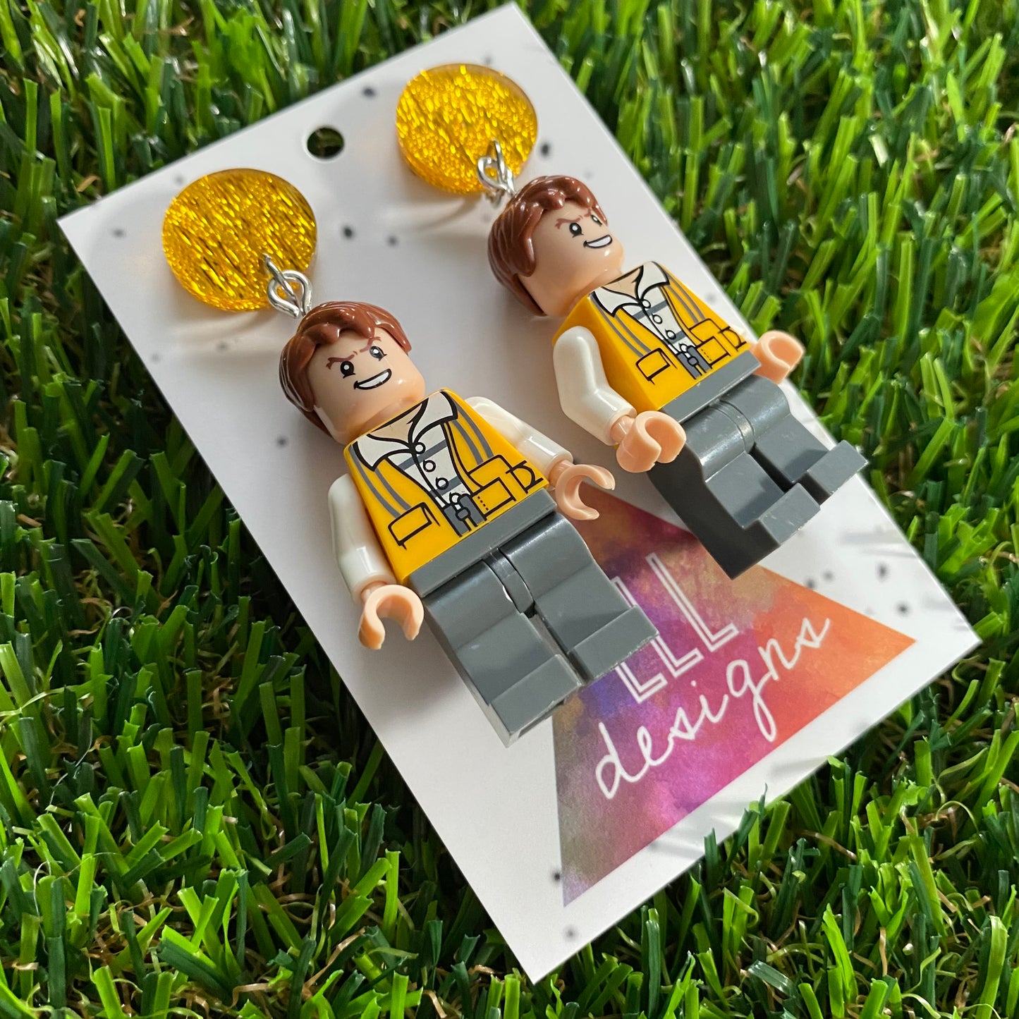 Brick People Earrings - #19 Worker Wayne Dangle Earrings