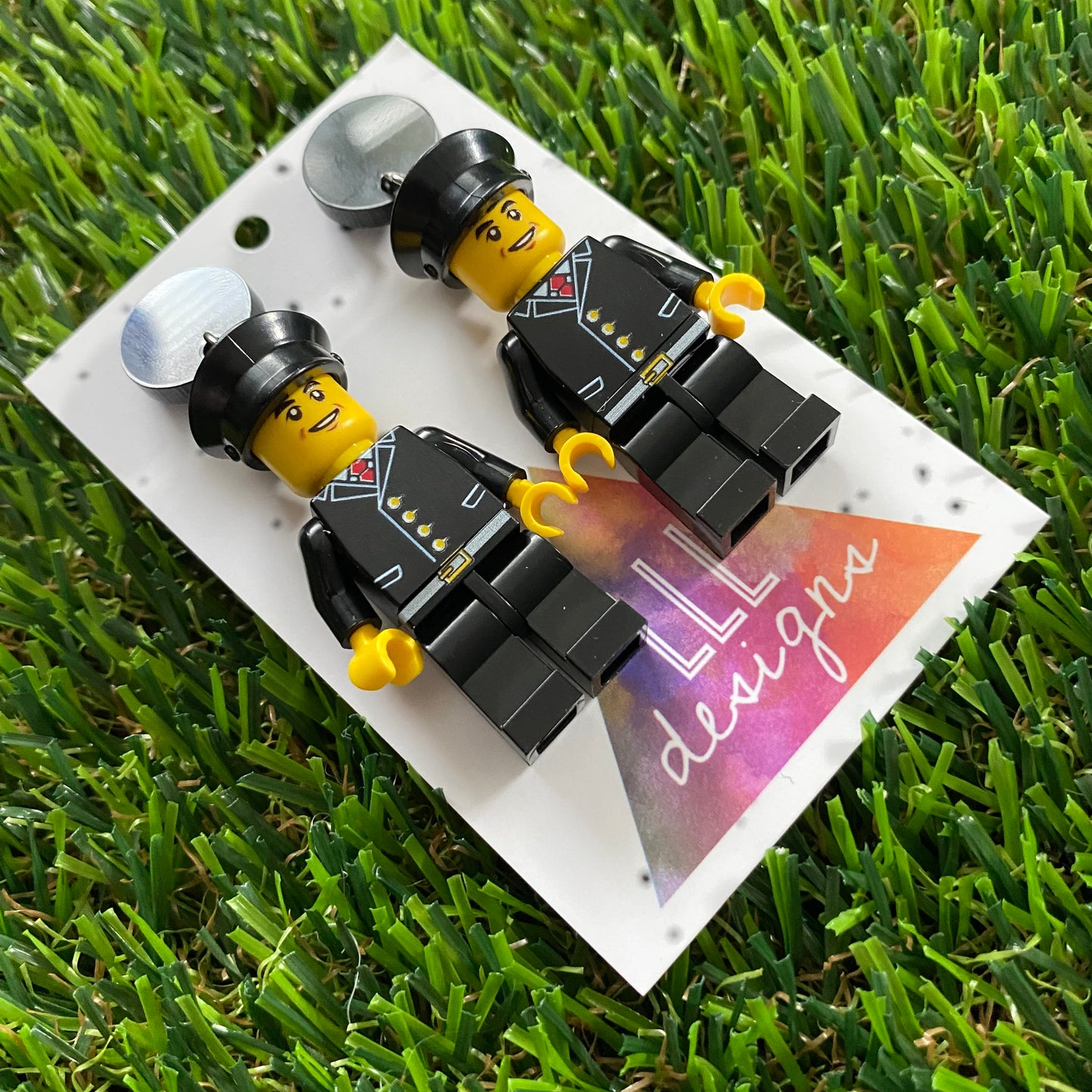 Brick People Earrings - #21 Pilot Peter Dangle Earrings