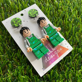 Brick People Earrings - #22 Painter Patrick Dangle Earrings