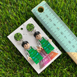 Brick People Earrings - #22 Painter Patrick Dangle Earrings