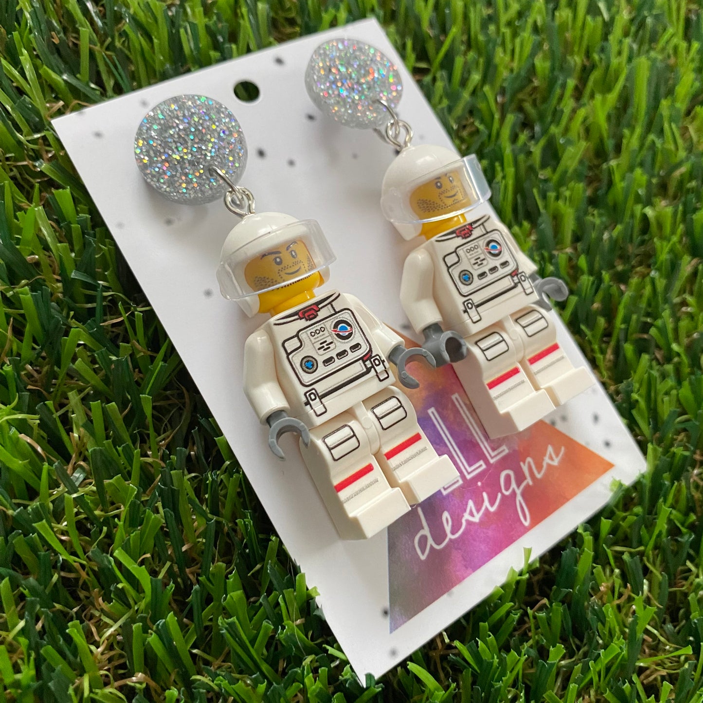 Brick People Earrings - #25 Astronaut Andy Dangle Earrings