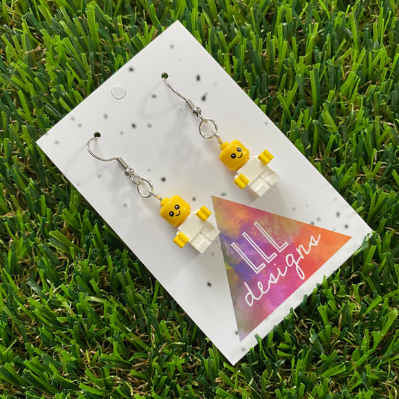 Brick Person Earrings - #29 Itty Bitty Brick Baby Dangle Earrings