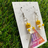 Brick Person Earrings - #29 Itty Bitty Brick Baby Dangle Earrings