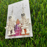 Brick Person Earrings - #30 Bag of Bones Dangle Earrings - Skeleton Earrings.