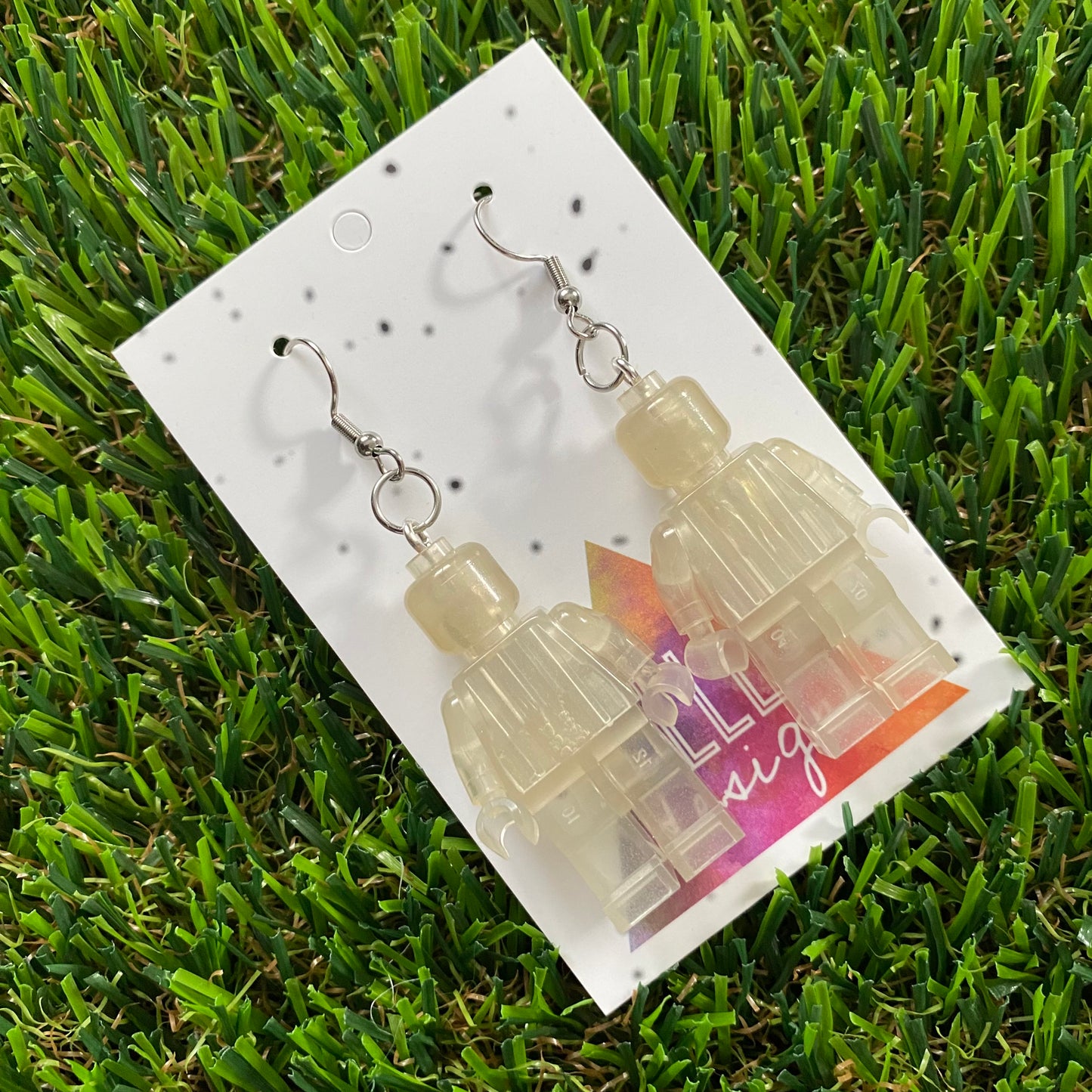 Brick Person Earrings - #32 Glow in the Dark Guy - SUPER FUN GLOW IN THE DARK EARRINGS!