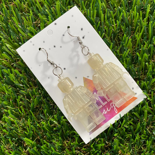 Brick Person Earrings - #32 Glow in the Dark Guy - SUPER FUN GLOW IN THE DARK EARRINGS!