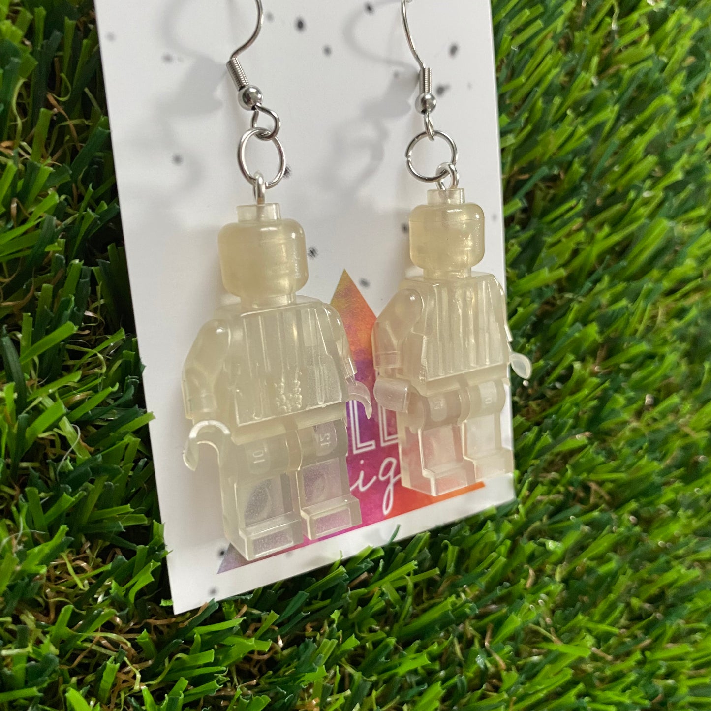 Brick Person Earrings - #32 Glow in the Dark Guy - SUPER FUN GLOW IN THE DARK EARRINGS!