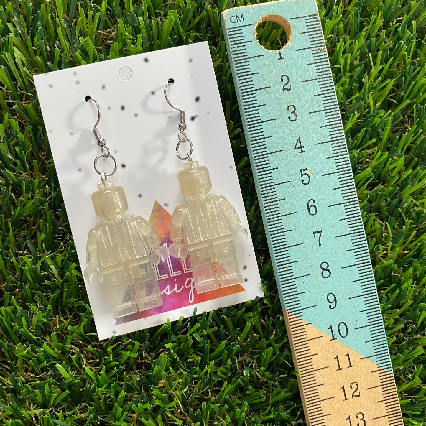 Brick Person Earrings - #32 Glow in the Dark Guy - SUPER FUN GLOW IN THE DARK EARRINGS!